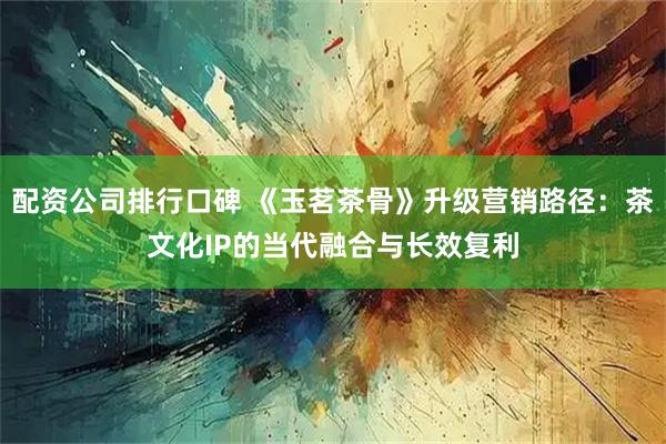 配资公司排行口碑 《玉茗茶骨》升级营销路径：茶文化IP的当代融合与长效复利